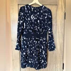 Club Monaco Long Sleeve Silk Dress